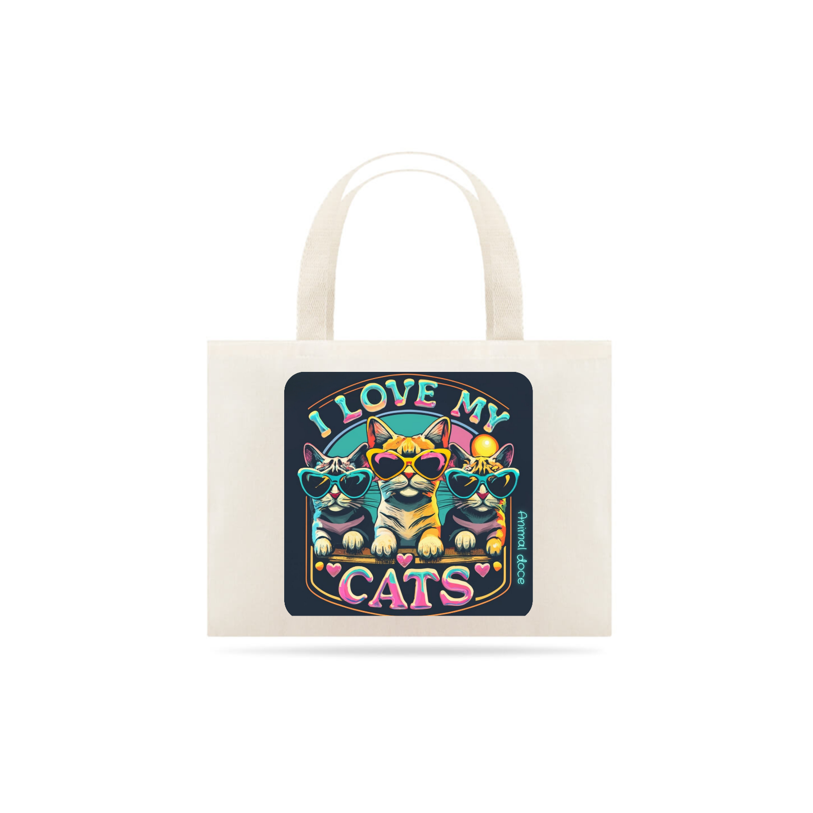 ECOBAG GRANDE CRU, I LOVE MY CATS, 100%ALGODAO