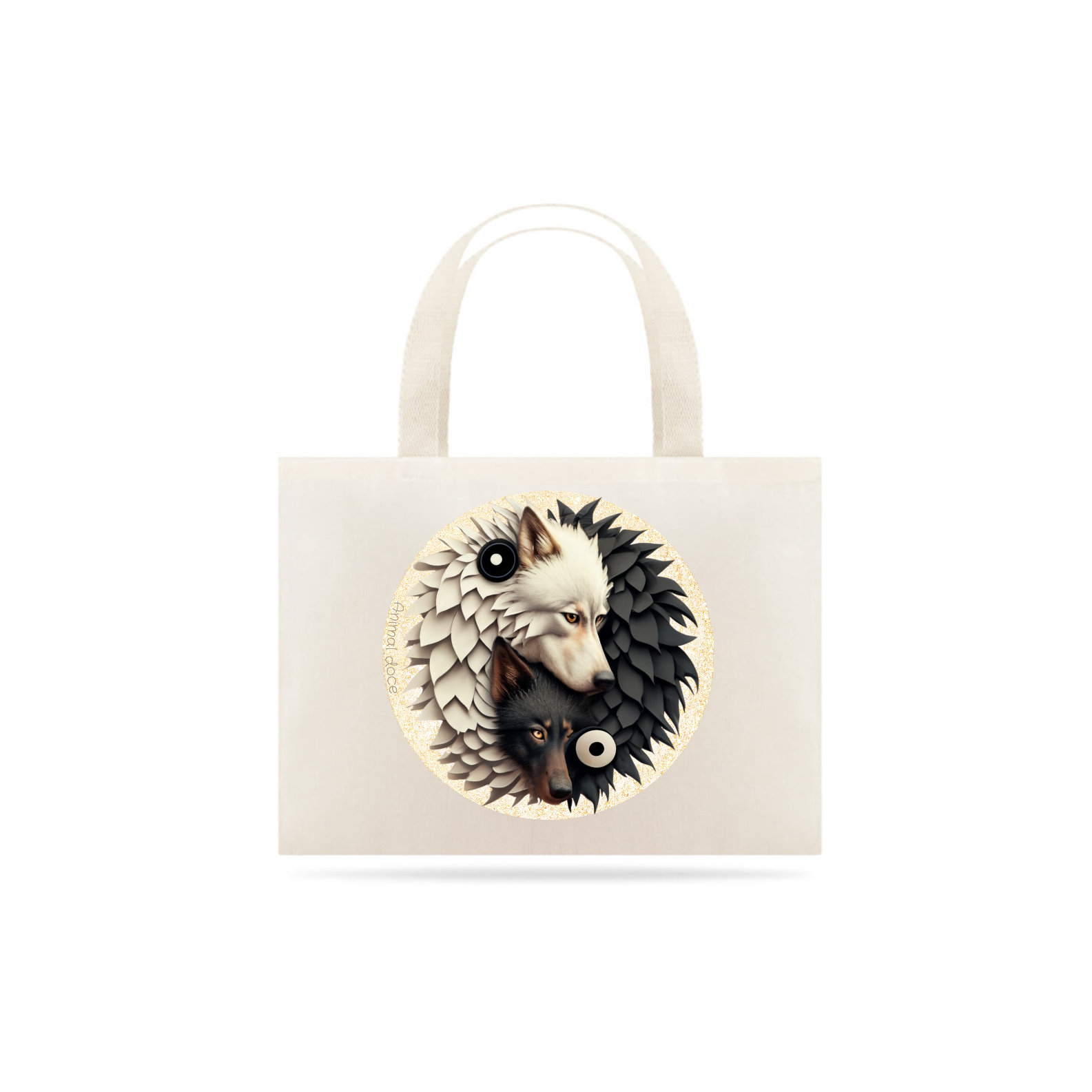 ECOBAG GRANDE CRU, WOLF YIN YANG, 100% ALGODAO