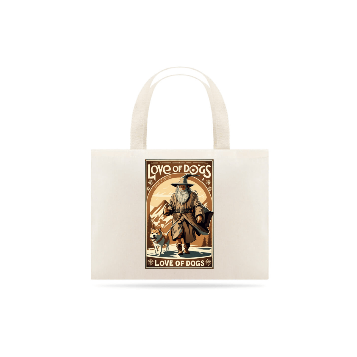 Nome do produto: ECOBAG GRANDE CRU, SENHOR DOS ANEIS LOVE OF DOGS, 100 % ALGODAO, P-M-G