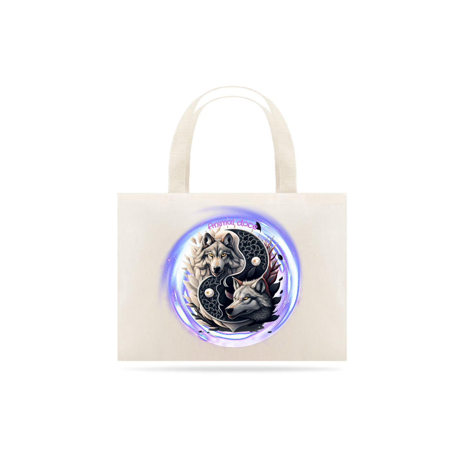 ECOBAG GRANDE CRU, WOLF YIN YANG, 100% ALGODAO