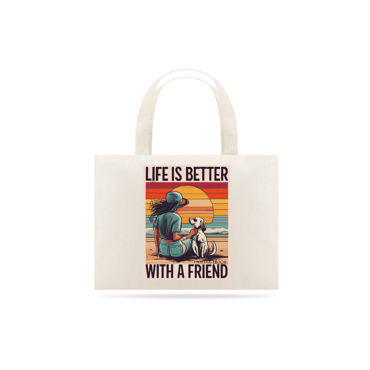 Nome do produto: ECOBAG GRANDE CRU, LIFE IS BETTER, 100% ALGODAO