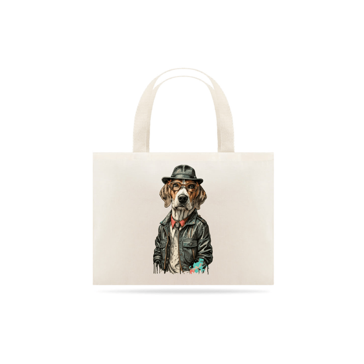 Nome do produto: ECOBAG GRANDE CRU, DOG BEAGLE SHERLOCK HOLMES, 100%ALGODAO