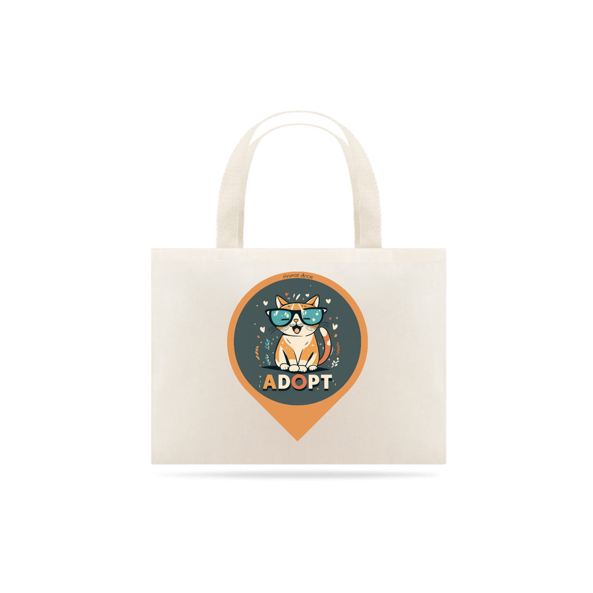 Nome do produto: ECOBAG GARNDE CRU, CAT ADOPT, 100%ALGODAO