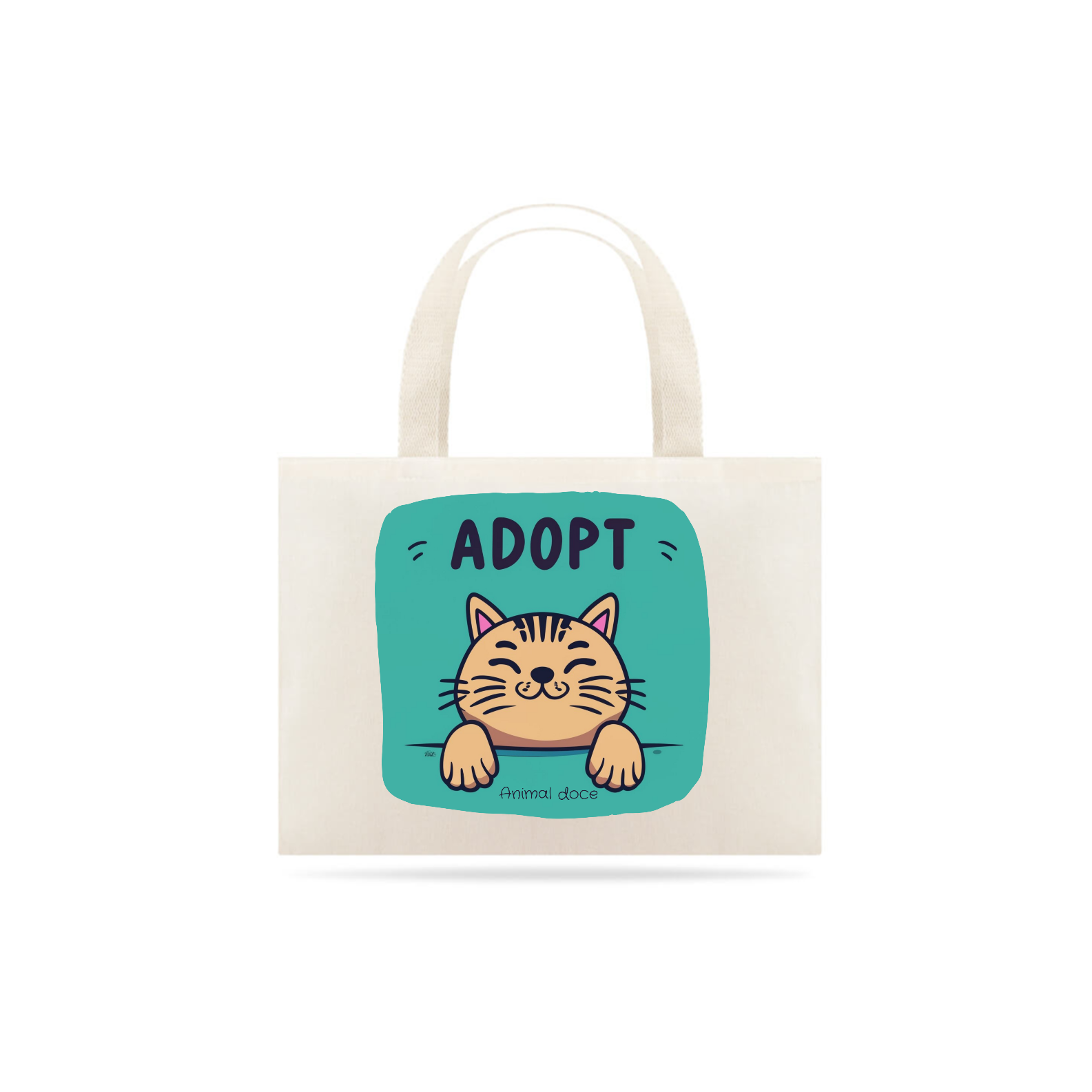 ECOBAG GRANDE CRU,  ADOPT CAT, 100%ALGODAO