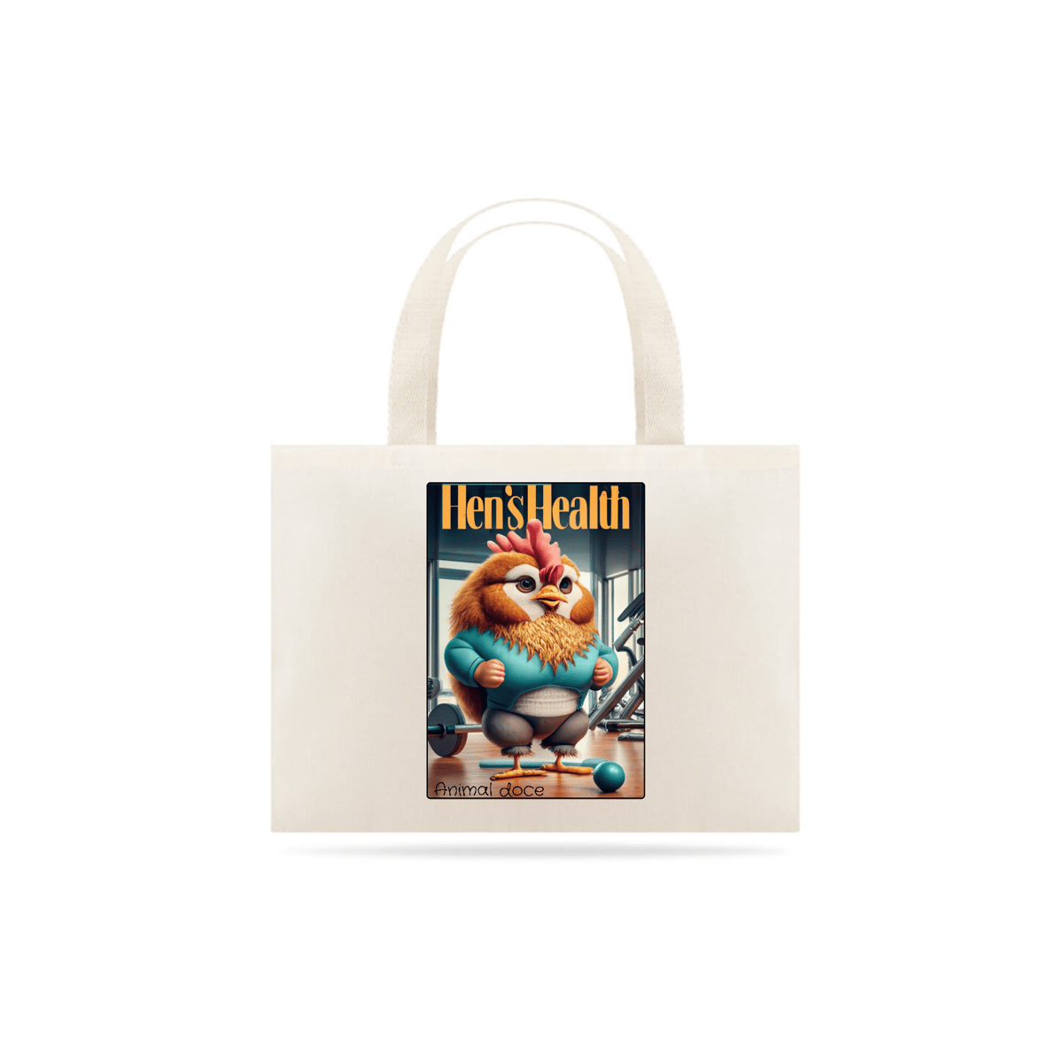 Nome do produto: ECOBAG GRANDE CRU-HEN´S HEALTH, 100%ALGODAO.