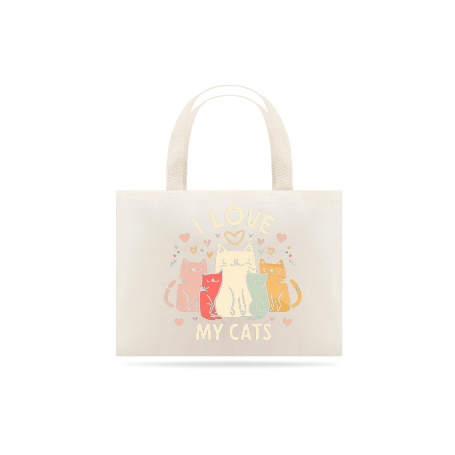 ECOBAG GRANDE CRU, I LOVE MY CATS, 100%ALGODAO.