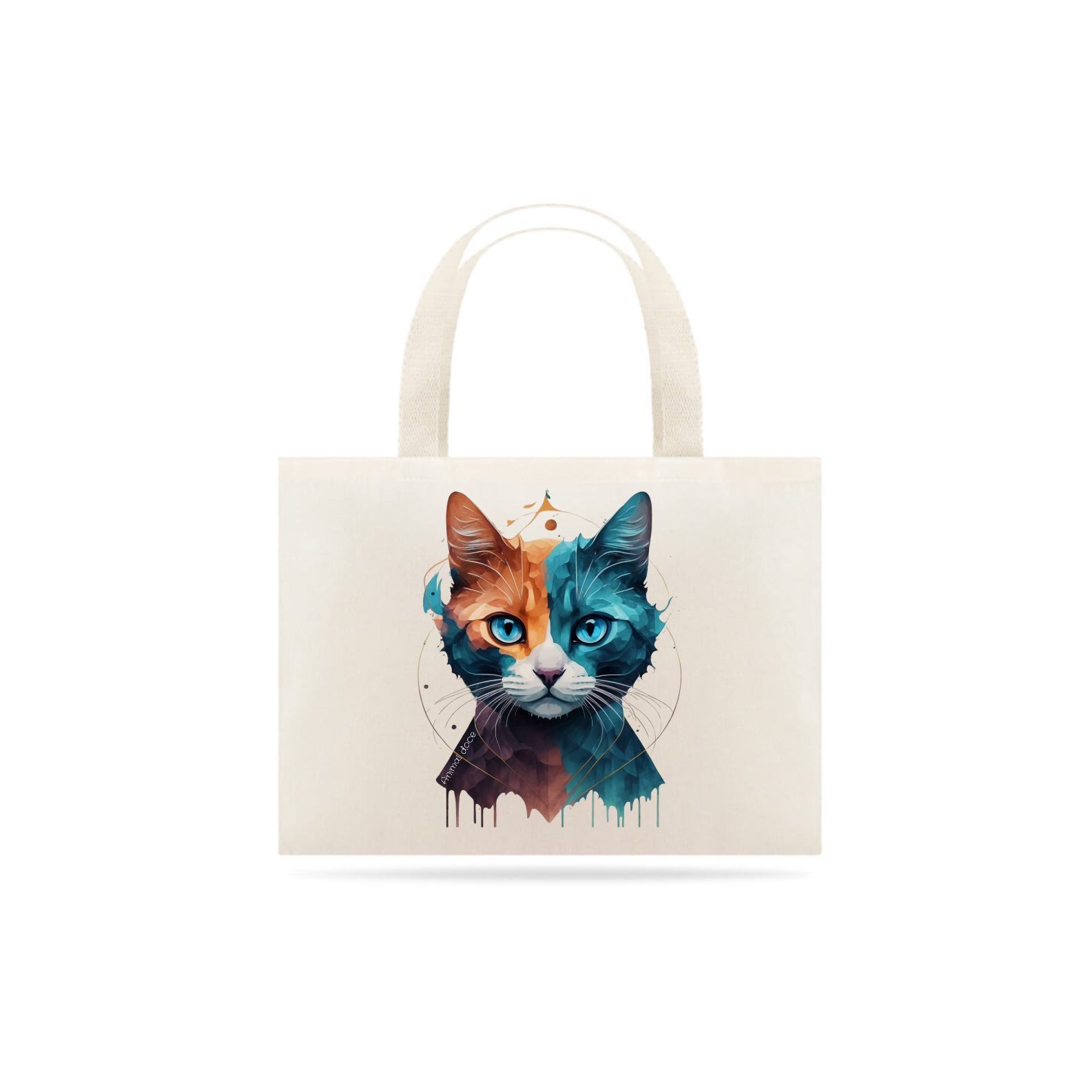 ECOBAG GRANDE CRU, COLORFUL CAT, 100%ALGODAO