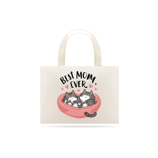 Nome do produto ECOBAG GRANDE CRU, CAT BEST MOM EVER, 100%ALGODAO
