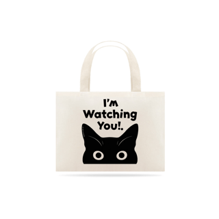 Nome do produto ECOBAG GRANDE CRU, CAT I´M WATCHING YOU, 100%ALGODAO