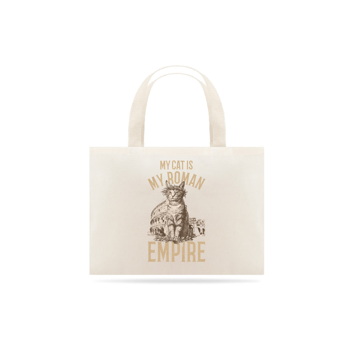Nome do produto: ECOBAG GRANDE CRU, MY CAT IS MY ROMAN EMPIRE, 100%ALGODAO