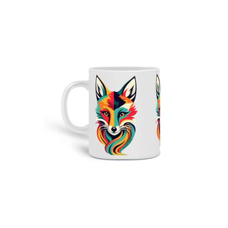 CANECA PERSONALIZADA CRIATIVA EM CERÂMICA, 325ML C/03 LADOS COLOR FOX