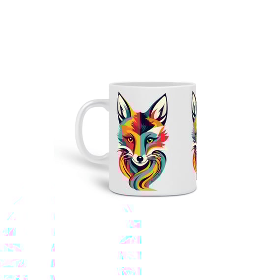 CANECA PERSONALIZADA CRIATIVA EM CERÂMICA, 325ML C/03 LADOS COLOR FOX