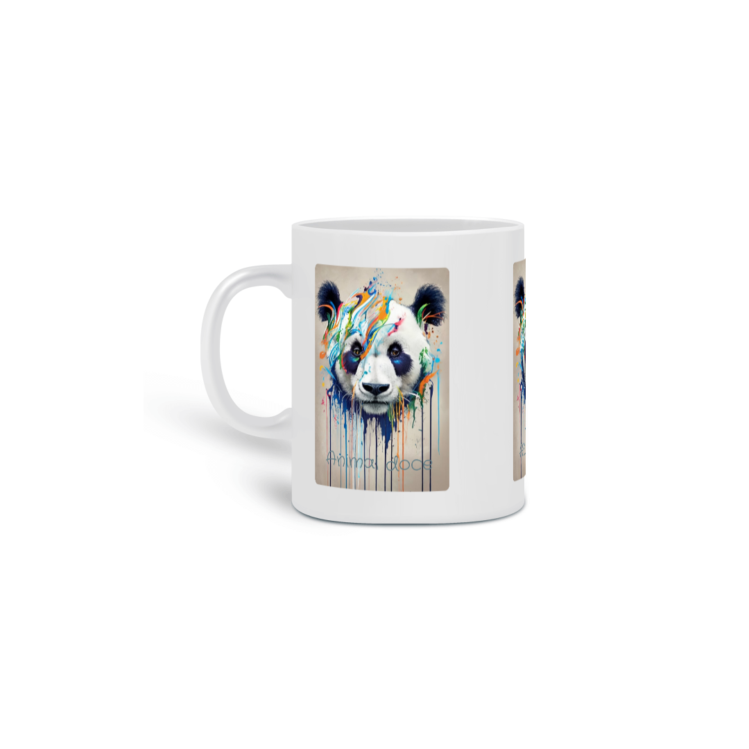 CANECA PERSONALIZADA CRIATIVA EM CERÂMICA, 325ML C/03 LADOS PANDA COLOR