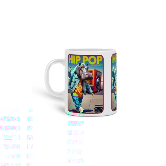 CANECA PERSONALIZADA CRIATIVA EM CERÂMICA, 325ML C/03 LADOS RHINO HIP POP