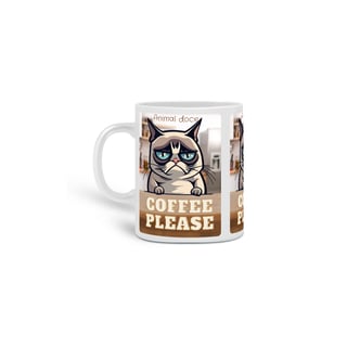 CANECA PERSONALIZADA CRIATIVA EM CERÂMICA, 325ML C/03 LADOS, COFFEE PLEASE