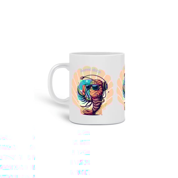 CANECA PERSONALIZADA CRIATIVA EM CERÂMICA, 325ML C/03 LADOS LOBSTER