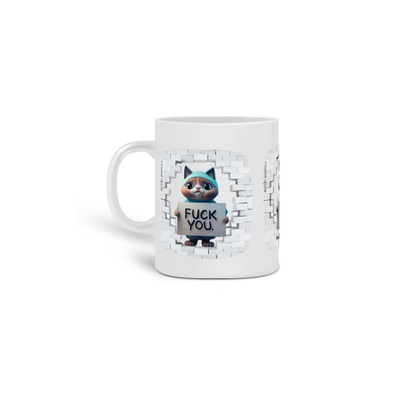 CANECA PERSONALIZADA CRIATIVA EM CERÂMICA, 325ML C/03 LADOS FUCK YOU