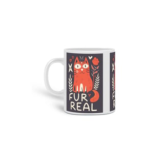 CANECA PERSONALIZADA CRIATIVA EM CERÂMICA, 325ML C/03 LADOS CAT FUR REAL