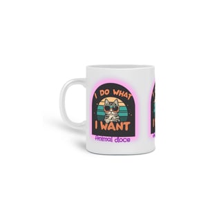  CANECA PERSONALIZADA CRIATIVA EM CERÂMICA, 325ML C/03 LADOS CAT I DO WHAT I WANT