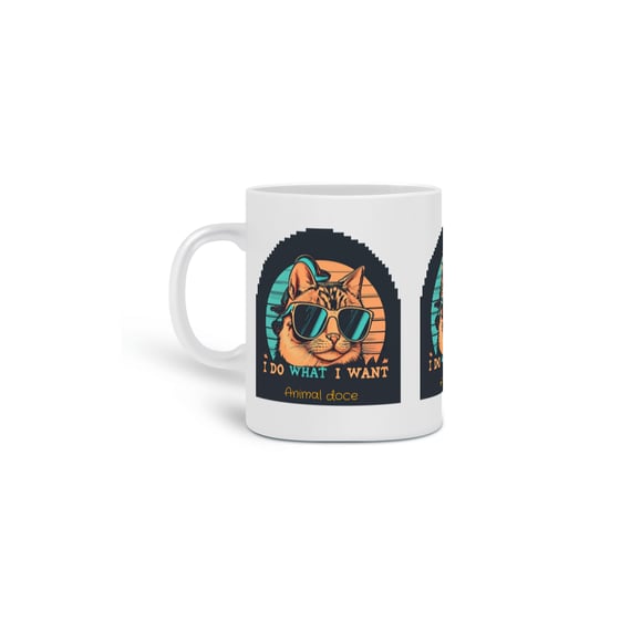 CANECA PERSONALIZADA CRIATIVA EM CERÂMICA, 325ML C/03 LADOS CAT I DO WHAT E WANT