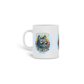  CANECA PERSONALIZADA CRIATIVA EM CERÂMICA, 325ML C/03 LADOS CAT GIRL