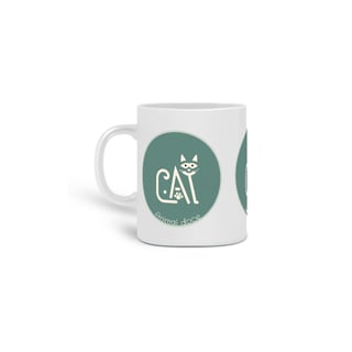  CANECA PERSONALIZADA CRIATIVA EM CERÂMICA, 320ML C/03 LADOS CAT LETRAS