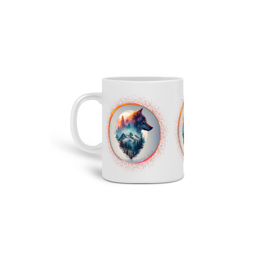  CANECA PERSONALIZADA CRIATIVA EM CERÂMICA, 325ML C/03 LADOS LONE WOLF