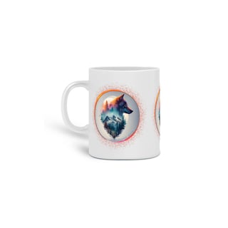  CANECA PERSONALIZADA CRIATIVA EM CERÂMICA, 325ML C/03 LADOS LONE WOLF