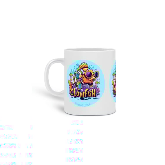  CANECA PERSONALIZADA CRIATIVA EM CERÂMICA, 320ML C/03 LADOS CLOWFISH