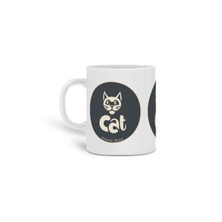  CANECA PERSONALIZADA CRIATIVA EM CERÂMICA, 320ML C/03 LADOS CAT LETRAS