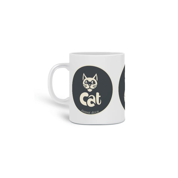  CANECA PERSONALIZADA CRIATIVA EM CERÂMICA, 320ML C/03 LADOS CAT LETRAS