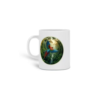Nome do produto  CANECA PERSONALIZADA CRIATIVA EM CERÂMICA, 320ML C/02 LADOS ARARA