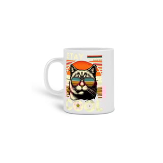Nome do produto  CANECA PERSONALIZADA CRIATIVA EM CERÂMICA, 325ML C/02 LADOS CAT STAY COOL