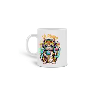 Nome do produto  CANECA PERSONALIZADA CRIATIVA EM CERÂMICA, 325ML C/02 LADOS CAT TA RUIM