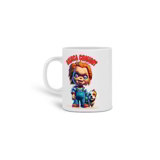 Nome do produto  CANECA PERSONALIZADA CRIATIVA EM CERÂMICA, 320ML C/02 LADOS DOG, LINHA FILME CHUCKY BRINCA COMIGO