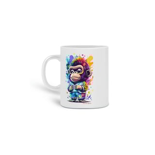 Nome do produto  CANECA PERSONALIZADA CRIATIVA EM CERÂMICA, 325ML C/02 LADOS KING MONKEY