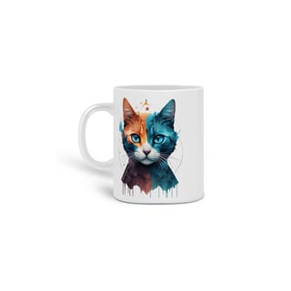 Nome do produto  CANECA PERSONALIZADA CRIATIVA EM CERÂMICA, 325ML C/02 LADOS COLORFUL CAT