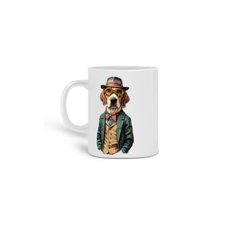 Nome do produto  CANECA PERSONALIZADA CRIATIVA EM CERÂMICA, 325ML C/02 LADOS DOG BEAGLE SHERLOCK HOLMES
