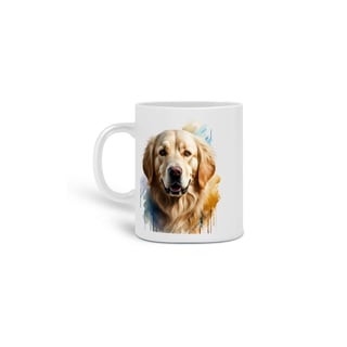 Nome do produto  CANECA PERSONALIZADA CRIATIVA EM CERÂMICA, 325ML C/02 LADOS DOG GOLDEN
