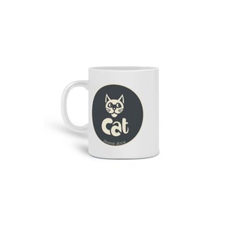  CANECA PERSONALIZADA CRIATIVA EM CERÂMICA, 325ML C/02 LADOS CAT LETRAS