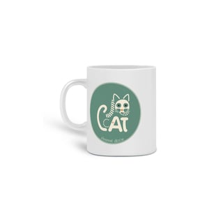  CANECA PERSONALIZADA CRIATIVA EM CERÂMICA, 325ML C/02 LADOS CAT LETRAS