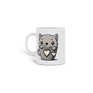 Nome do produto  CANECA PERSONALIZADA CRIATIVA EM CERÂMICA, 325ML C/02 LADOS CAT IN THE CUP