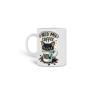 Nome do produto  CANECA PERSONALIZADA CRIATIVA EM CERÂMICA, 325ML C/02 LADOS CAT I NEED MY COFFEE