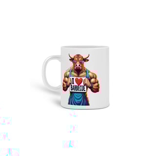 Nome do produto  CANECA PERSONALIZADA CRIATIVA EM CERÂMICA, 325ML C/02 LADOS TAURUS I LOVE BARBECUE