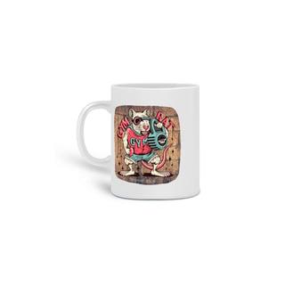 CANECA PERSONALIZADA CRIATIVA EM CERÂMICA, 325ML C/02 LADOS GYM RAT