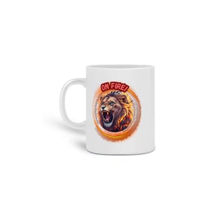 Nome do produto CANECA PERSONALIZADA CRIATIVA EM CERÂMICA, 325ML C/02 LADOS LION ON FIRE