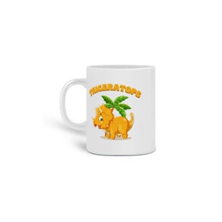 Nome do produto CANECA PERSONALIZADA CRIATIVA EM CERÂMICA, 325ML C/02 LADOS, TRICERATOPS
