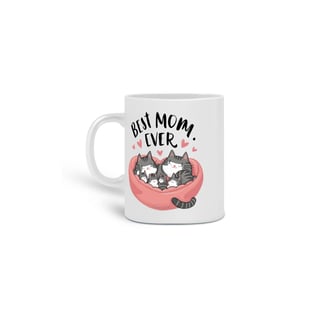 Nome do produto  CANECA PERSONALIZADA CRIATIVA EM CERÂMICA, 325ML C/02 LADOS, CAT BEST MOM EVER