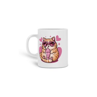 Nome do produto  CANECA PERSONALIZADA CRIATIVA EM CERÂMICA, 325ML C/02 LADOS, CAT LOVE