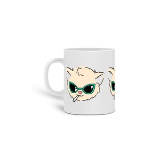 Nome do produto  CANECA PERSONALIZADA CRIATIVA EM CERÂMICA, 325ML C/03 LADOS, CAT CANNABIS